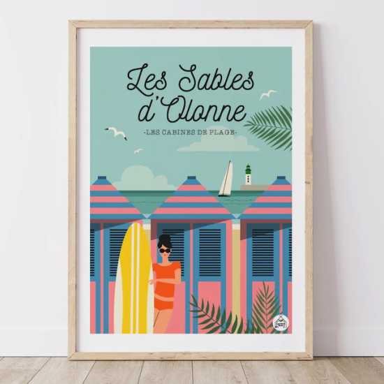 Affiche les Sables d'Olonne - les Cabines