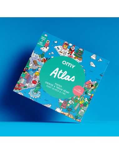 Coloriage géant & stickers Atlas - OMY