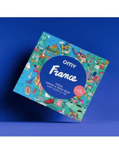 Coloriage géant & stickers France - OMY