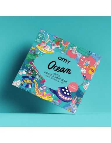Coloriage géant & stickers Ocean - OMY