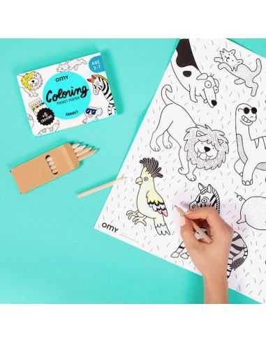 Coloriage pocket Animaux - OMY