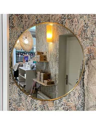 Grand miroir rond - Laiton doré - Villa collection