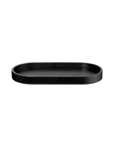 Plateau oval PM en bois noir