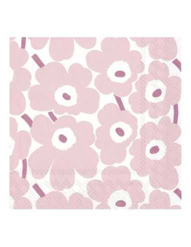 Serviette en papier Marimekko - Mini Unikko rose 25x25cm