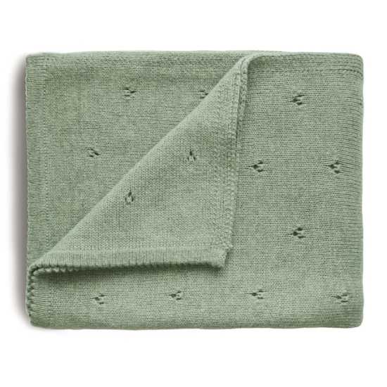Couverture tricotée - Vert amande