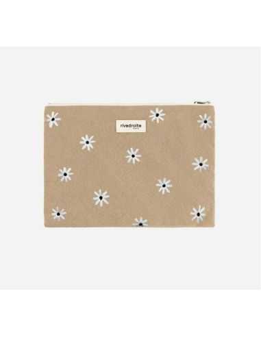 Pochette Barbette brodée - Beige