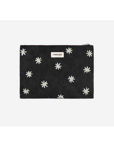 Pochette Barbette brodée - Noir