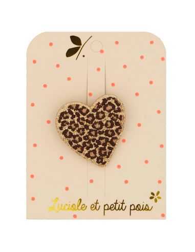 Broche Coeur léopard