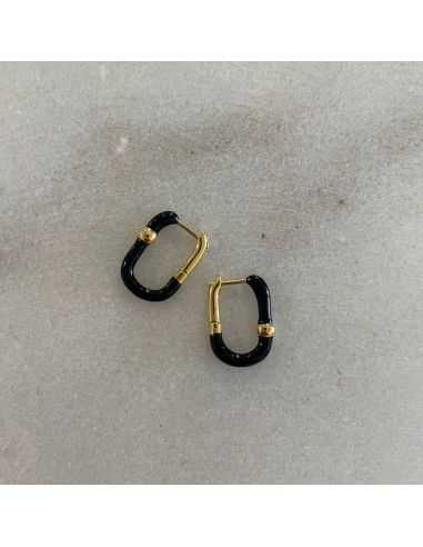 Boucles d'oreilles GEORGY Noir - Feeka