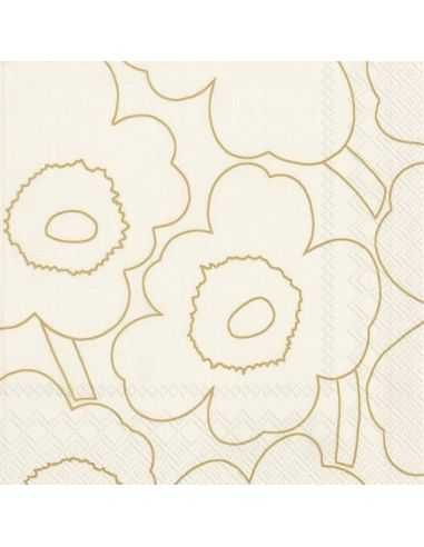 Serviette en papier Marimekko - Unikko Gold 33x33cm