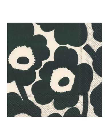 Serviette en papier Marimekko - Unikko cream green 25x25cm