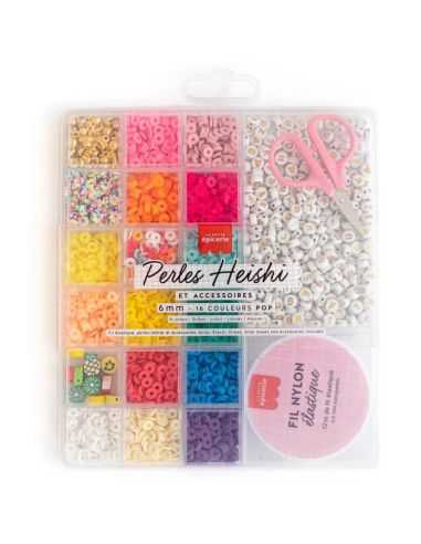 Boîte de 16 couleurs de perles heishi POP - La Petite Épicerie