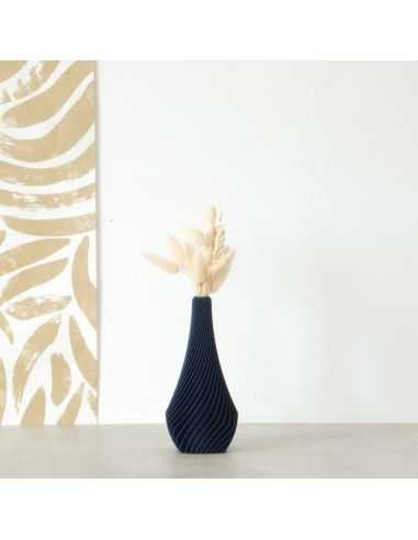 Grand vase ailettes twist - Bleu