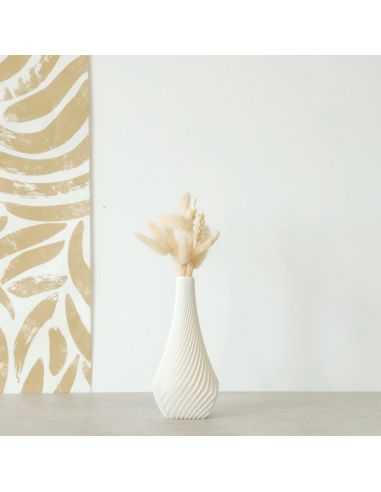 Grand vase ailettes twist - Blanc