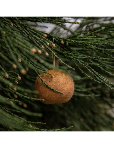 Boule de Noël en laine feutrée Pomme - Muskhane