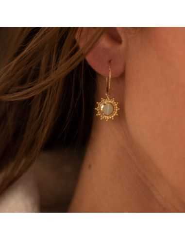 Boucles d'oreilles La solaire ronde - Blanche