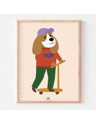 Affiche Chien Trottinette - Ma Petite Vie