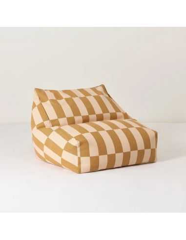 Fauteuil/Pouf Carreaux Ocre - Nobodinoz