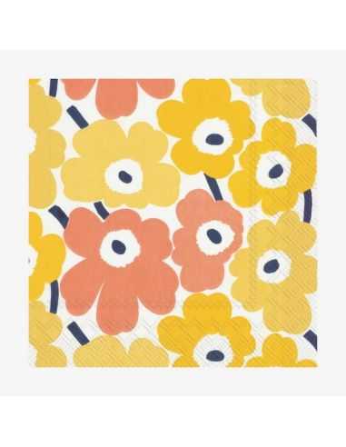 Serviette en papier Marimekko - Unikko Yellow 25x25cm