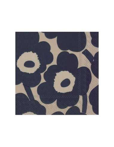 Serviette en papier Marimekko - Unikko Dark Blue 25x25cm