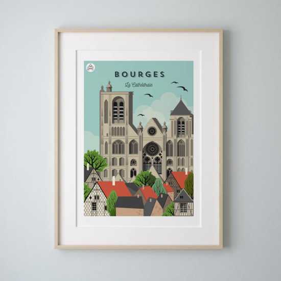 Affiche Bourges la Cathédrale