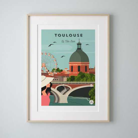 Affiche Toulouse La ville rose