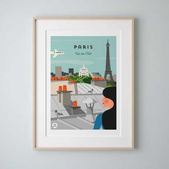 Affiche Paris Vue des toits