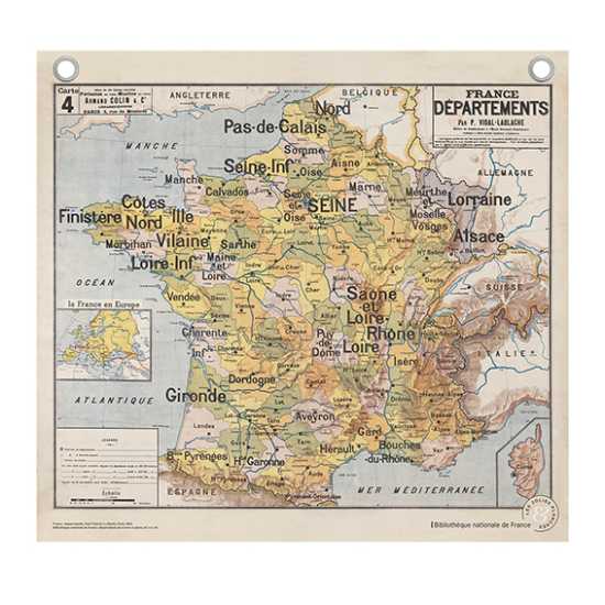 Planche BNF 70x75cm - France et départements