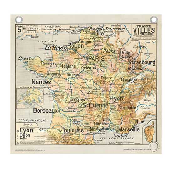 Planche BNF 76x70cm - France et villes